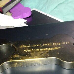 Handmade Black and Gold Dog Bone Memorial